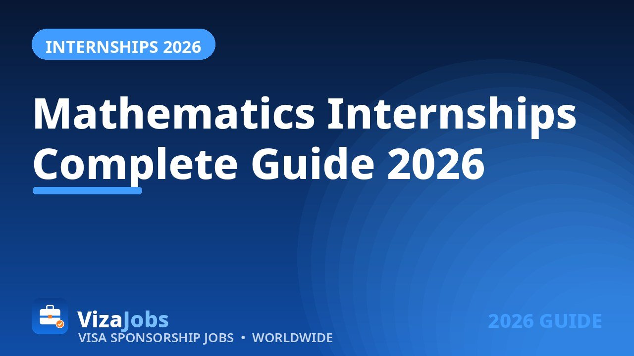 Mathematics Internships 2026 complete guide — VizaJobs branded banner