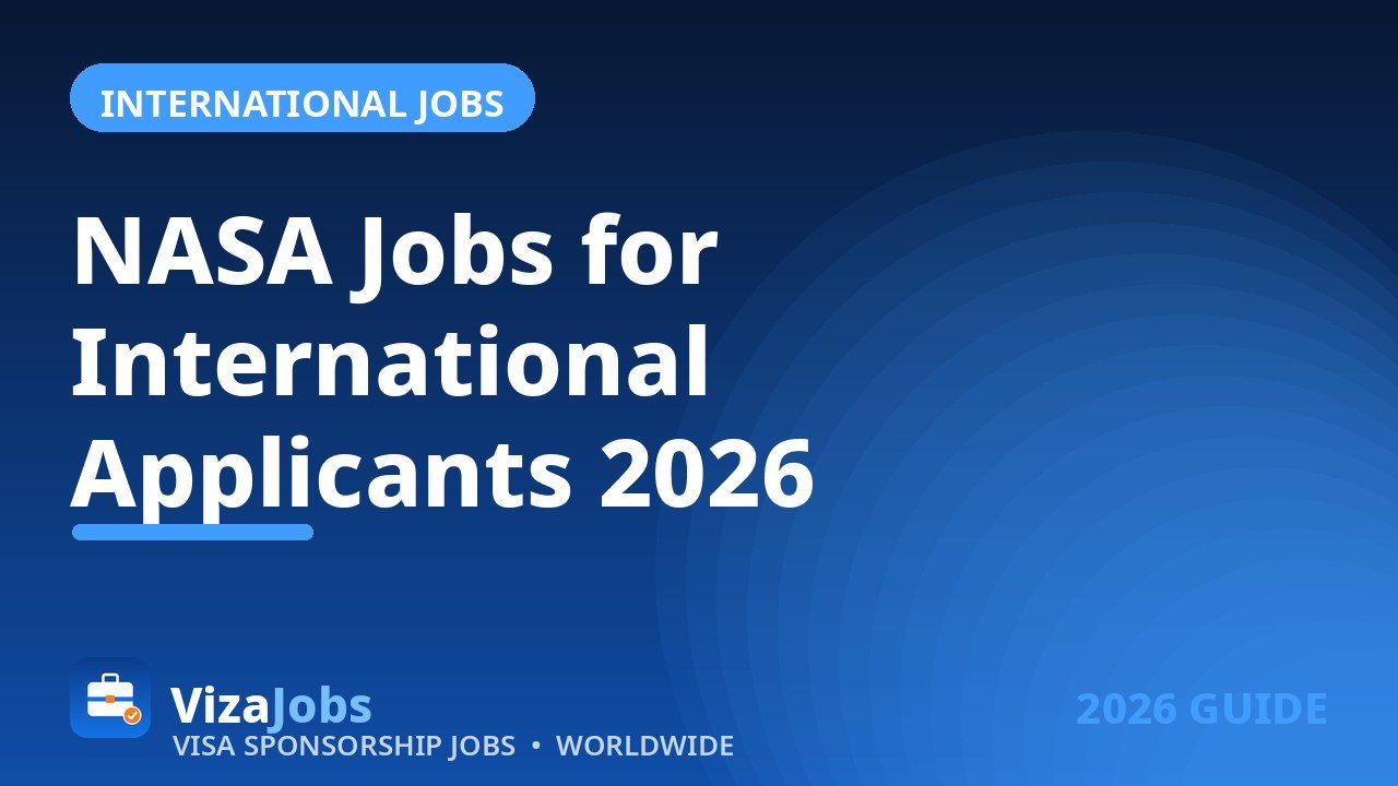 NASA Jobs for International Applicants 2026 guide banner with VizaJobs branding